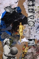 Gagarin. Collage and acryl on wood, 40 x 60 cm, 2011