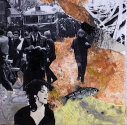 Other worlds I. Collage and acryl on wood, 25 x 25 cm, 2011