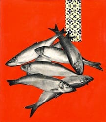 Klebemich II. Collage on wood, 17 x 19 cm, 2010