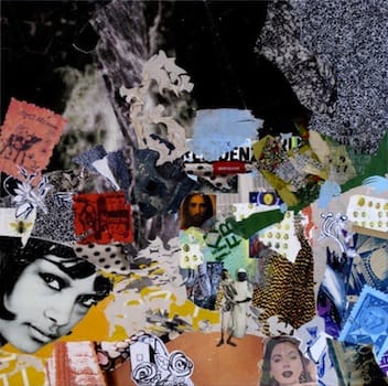 Untitled II. Collage and ink on wood, 150 x 150 cm, 2009