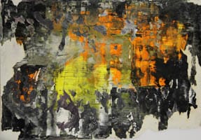 Liquid notes VI. Gouache on paper, 70 x 50 cm, 2014