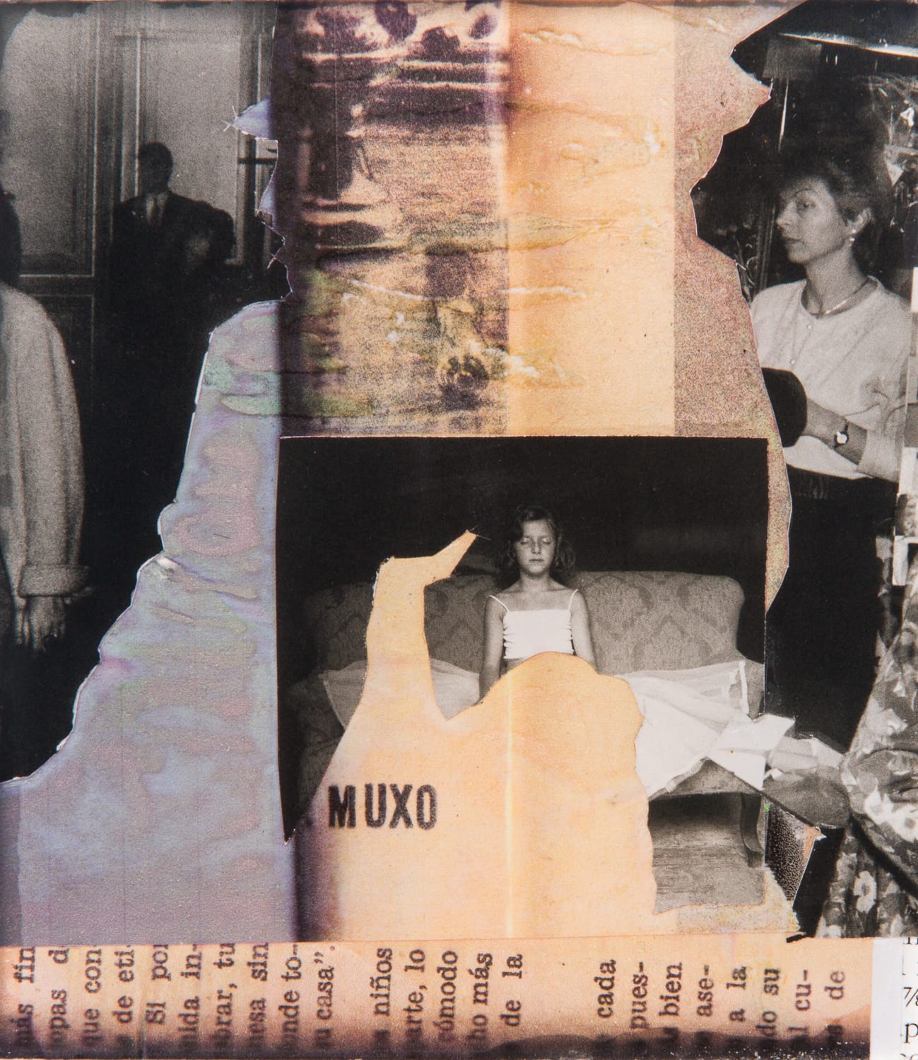 Muxo.  Collage on acrylic, magnet, 10 x 10 cm,  2018