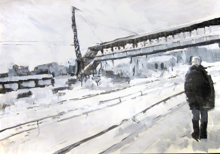Winter III.  Gouache on paper, 100 x 70 cm,  2011