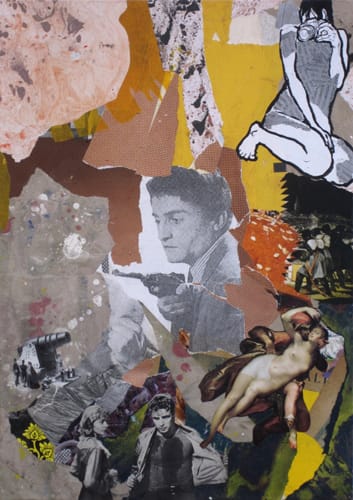 Desire. Collage and acryl on wood, 40 x 60 cm, 2011
