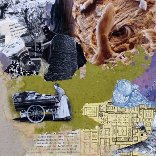 Other worlds II. Collage and acryl on wood, 25 x 25 cm, 2011