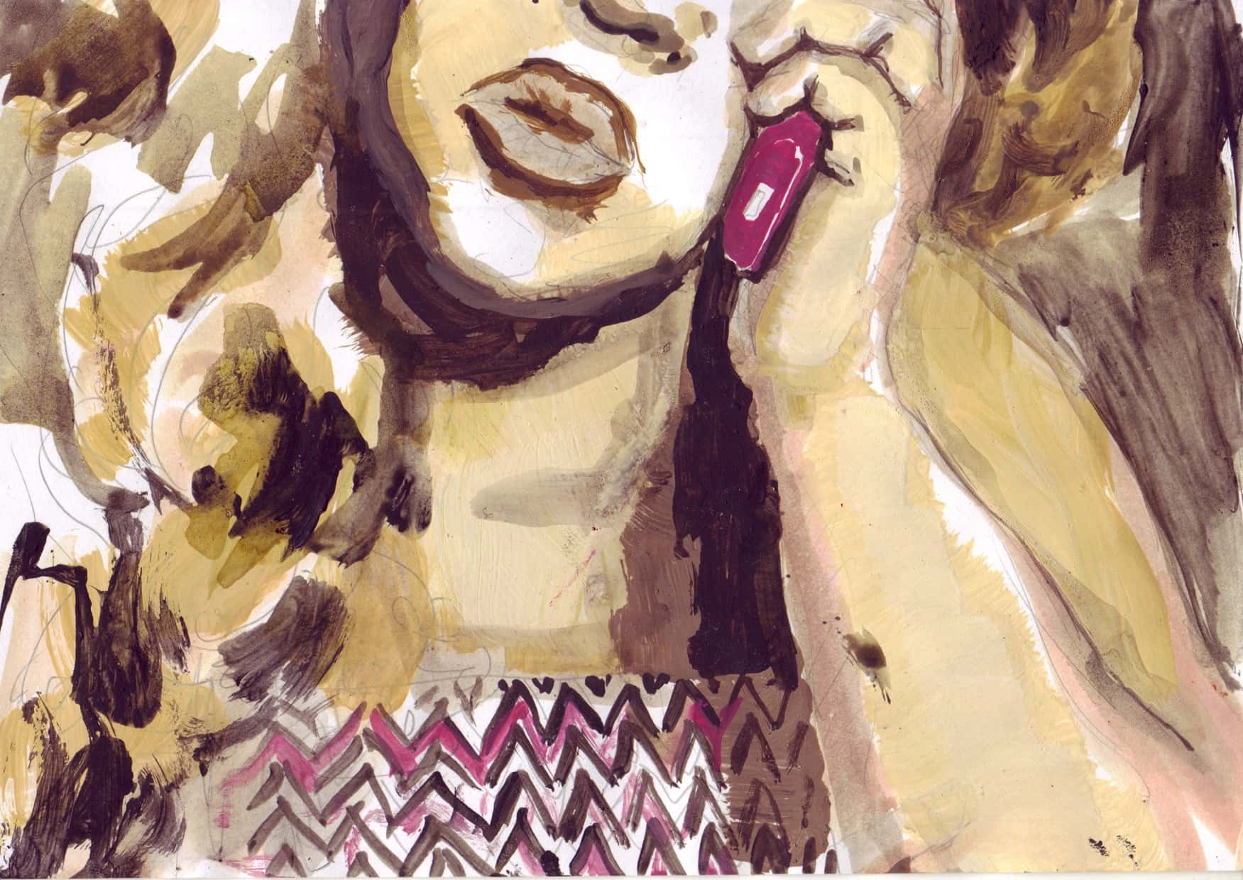 On Air XXIII. Gouache and ink on paper, 15 x 21 cm, 2011