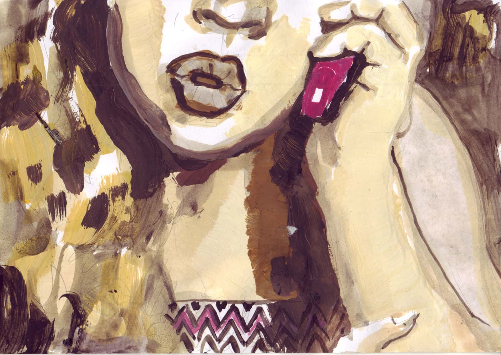 On Air XXIV. Gouache and ink on paper, 15 x 21 cm, 2011