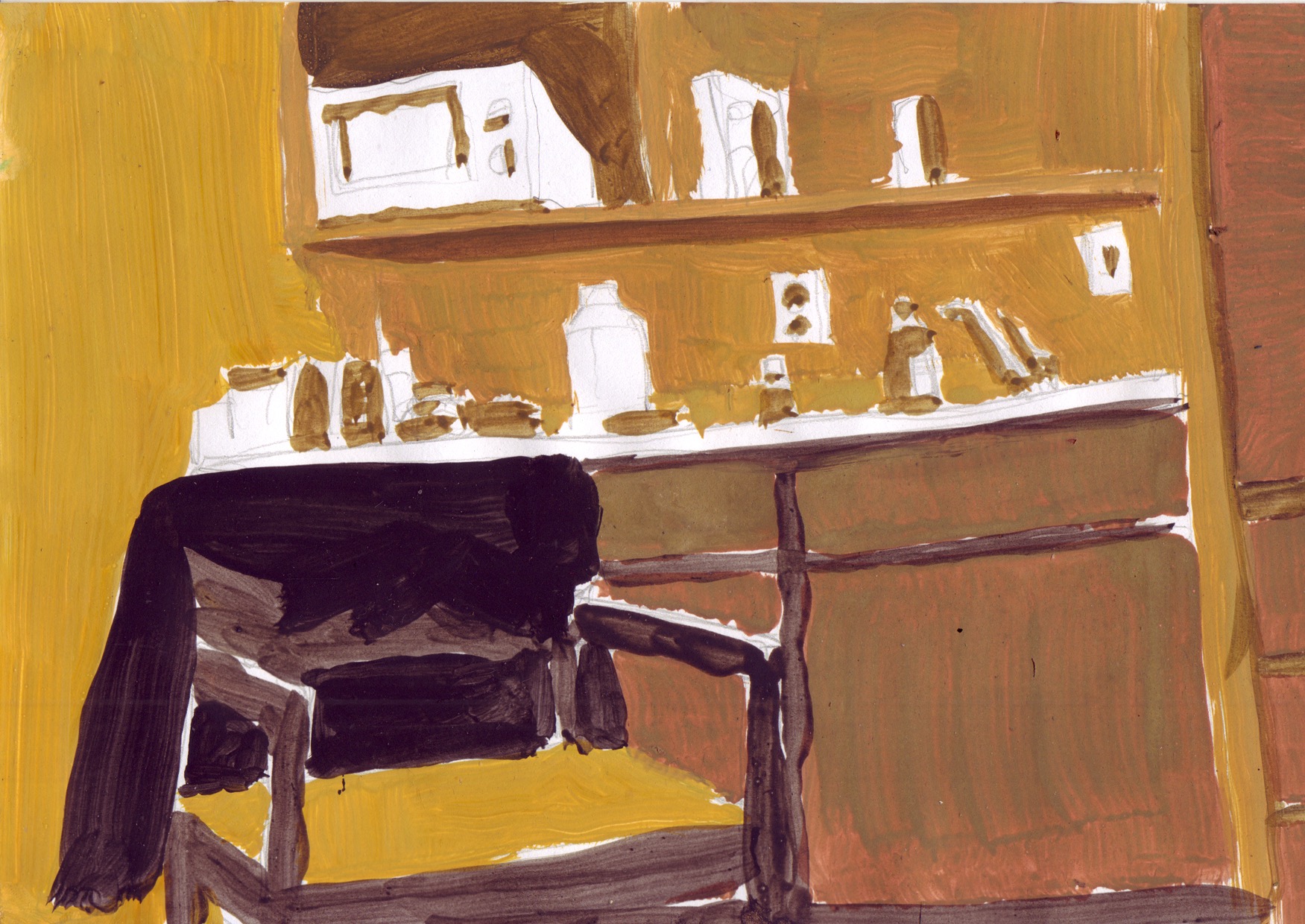 On Air XLI. Gouache and ink on paper, 15 x 21 cm, 2011