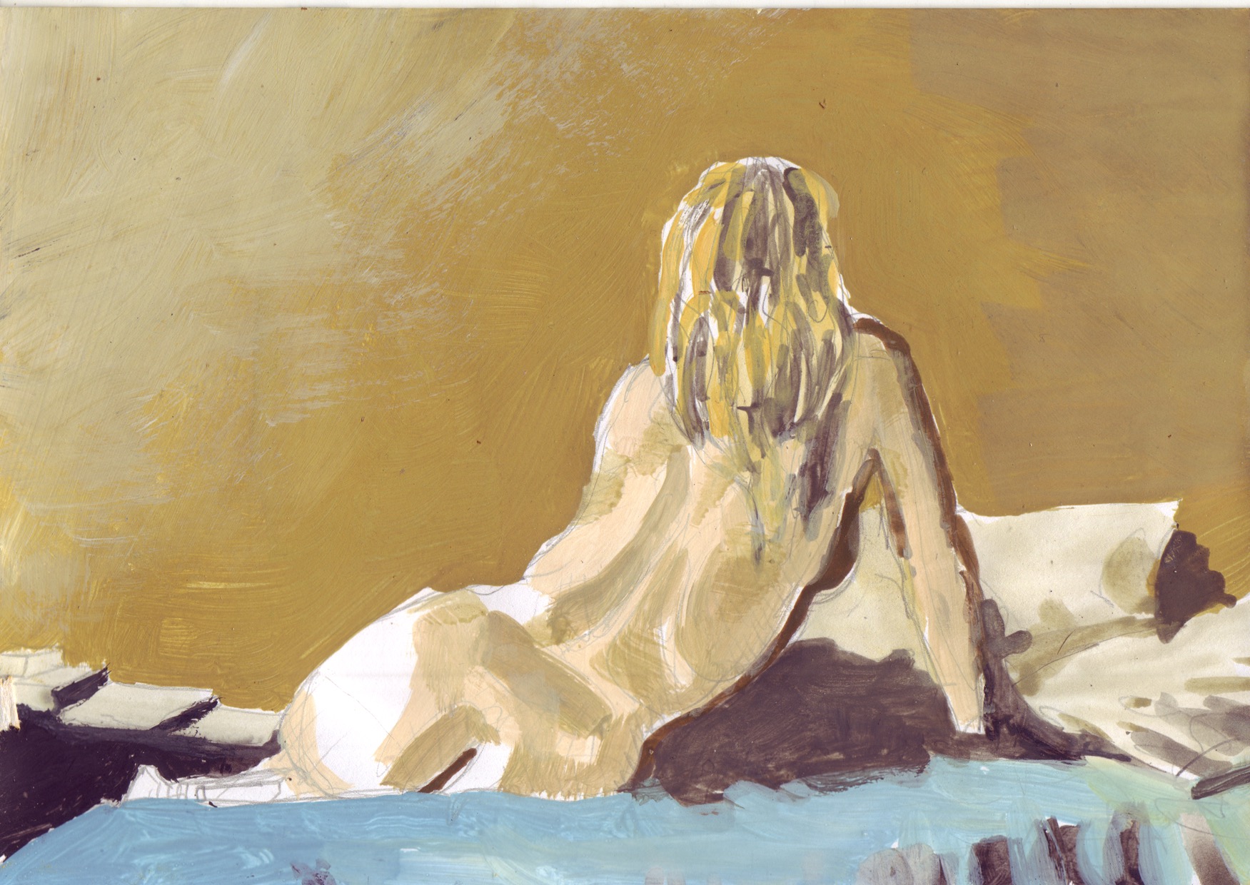 On Air XLVI. Gouache and ink on paper, 15 x 21 cm, 2011