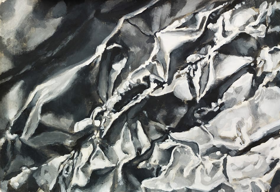 Aluminium Foil.  Gouache on paper, 100 x 70 cm,  2013