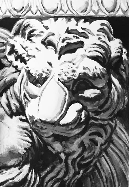 Lion. Gouache on paper, 70 x 100 cm, 2013