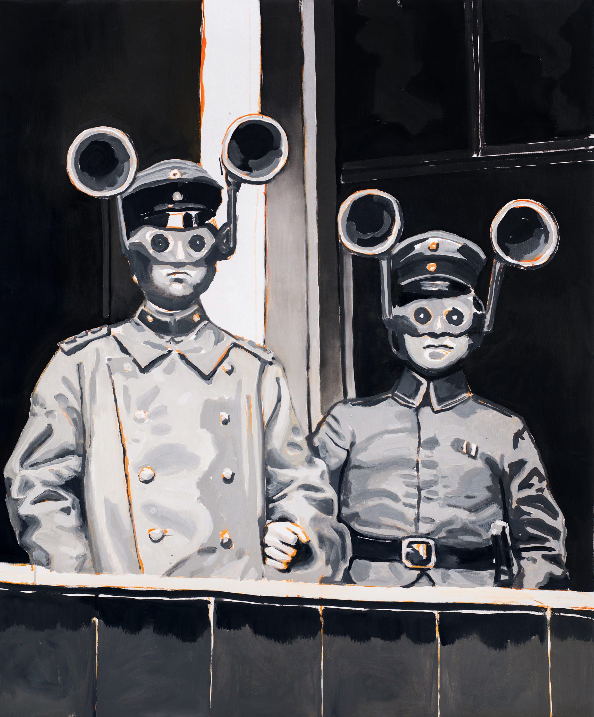 Acoustic locators. Oil on canvas, 120 x 100 cm, 2019